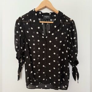 The Kooples Black and White Polka Dot Blouse